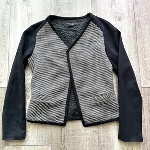 Theory Women's Open Front Danube Moditas Knit Blazer Size 8 Tweed Classic Career